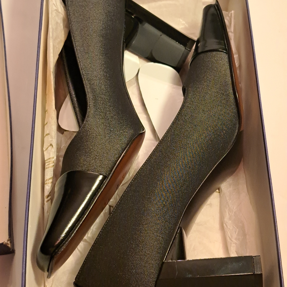 WOMEN'S STUART WEITZMAN SQUARE TOE HEELS SIZE 7.5 B - Picture 5 of 16